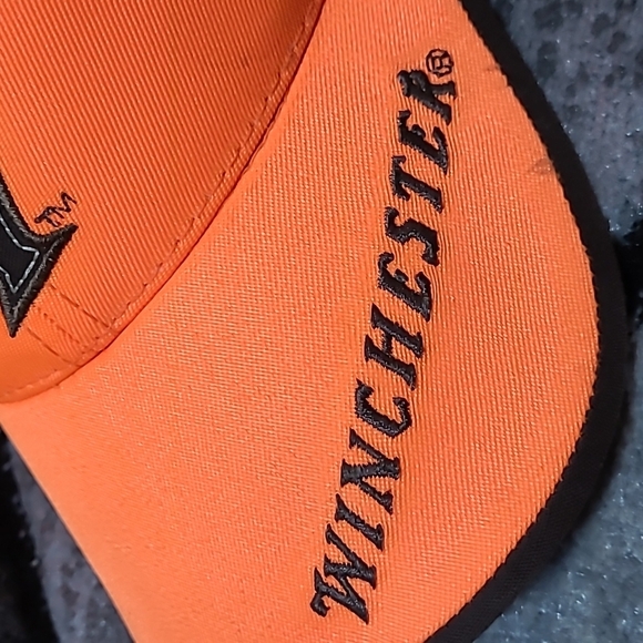 WINCHESTER GUNS EMBROIDERED ORANGE HUNTING HAT - Picture 3 of 13